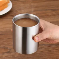 Thicken Double Wall Stainless Steel Mug Portable Coffee Beer Milk Water Tea Cup Travel Office Metal Cups Household Drinkware 3