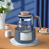 Bouilloire électrique 1,2 L, bouilloire à température contrôlée pour la maison, théière en verre pour le bureau, maintien au chaud automatique, multifonction, 600W 3
