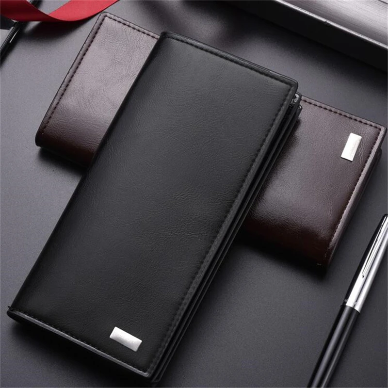 

Men Long Section Fashion Wallets Coin Bag Famous Brand High Capacity Id Card Holder Purse Clutch with Zipper Mobile Phone Bag