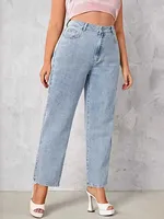 3xl Plus Size Women Clothing Spring Summer Blue Denim Overalls with Pockets Light Washed Casual Jeans Pants Ankle Length Pants - Image 3