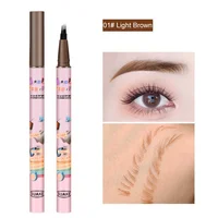 4 Colors Eyebrow Pen Waterproof 4 Fork Tip Eyebrow Tattoo Pencil Cosmetic Long Lasting Natural Dark Brown Liquid Eye Brow Pencil 2