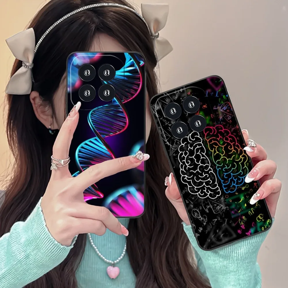 Dna Brain Neuron Mobile Cell Phone Case For Xiaomi 13 12 11 S T Ultra Lite Redmi Note 12 10 Poco F4 F5 X5 Pro 5G Black Cover