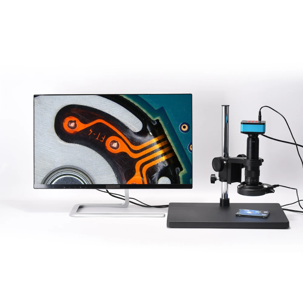 Hayear 4K 12MP 60fps HD HDMI USB 산업용 카메라 TF 카드 디지털 비디오 현미경(0.5X 접안렌즈 어댑터 30mm/30.5m 링 포함)