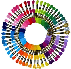 Multicolor Embroidery Thread Kit - Cotton Floss Skeins for DIY Sewing and Cross Stitch (50 Color)
