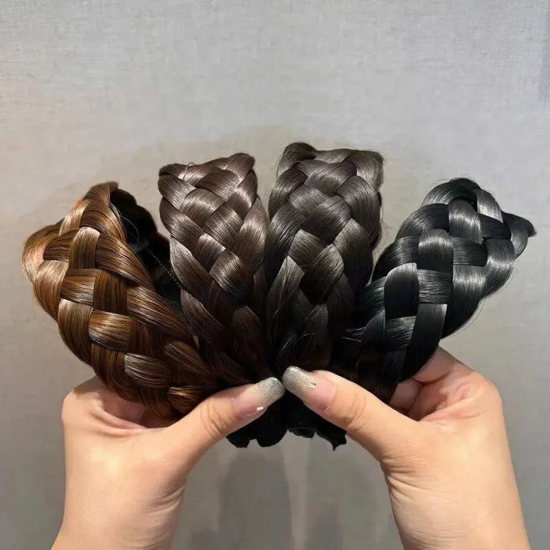 

Headwear Accessories Wide Wig Twist Braided Hair Bands Fashion Non Slip Braids Hair Accessories Women Fashion Wig Headband