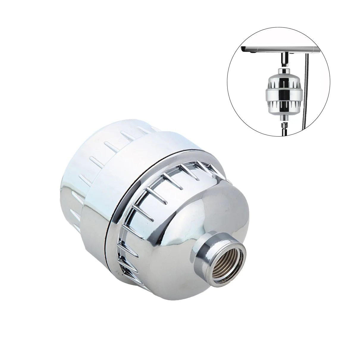 

High Output Universal Shower Filter with Replaceable (Silver)