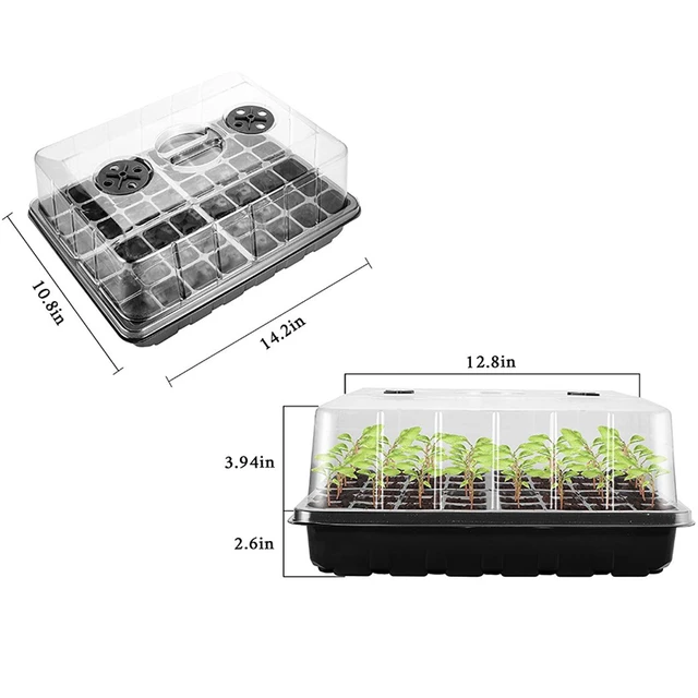 Kit de plateau de démarrage de graines 10 pièces, boîte de Germination de  plante de pépinière de jardin, plateau de semis avec interrupteur réglable  d'humidité, outils de jardin - AliExpress