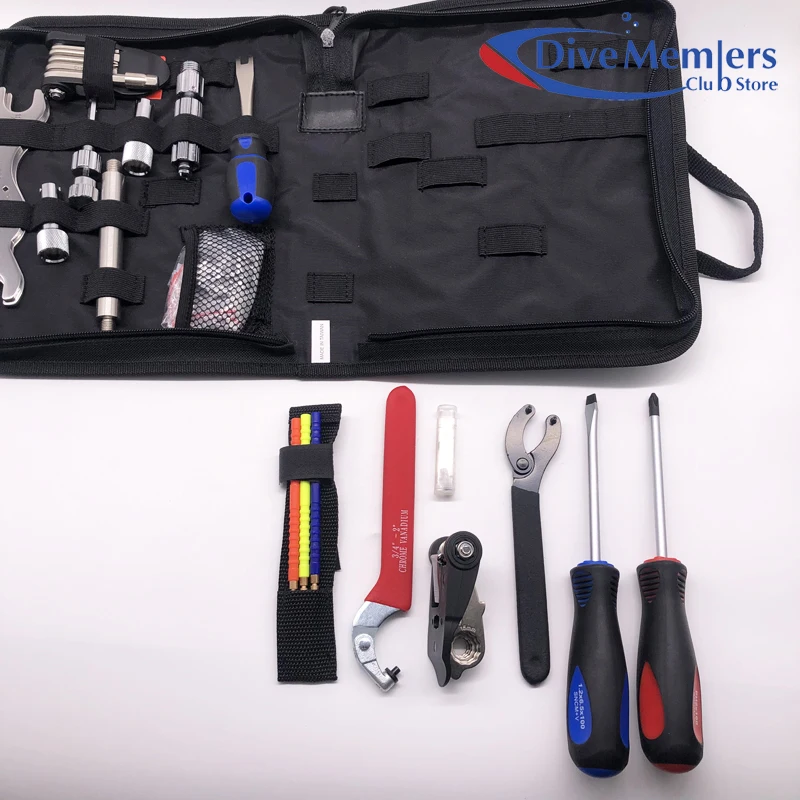 Special Offer Scuba Tool Kit Box with Mutifunctional Repaired Set For Diving Center Free Zipper Pouch Diving Tank Valve Repair