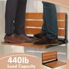 18" Teak Folding Shower Seat Wall Mounted,Fold Down Shower Bench for Shower Space Home Care Teak Wood Stool Aximum Load 380lb 3