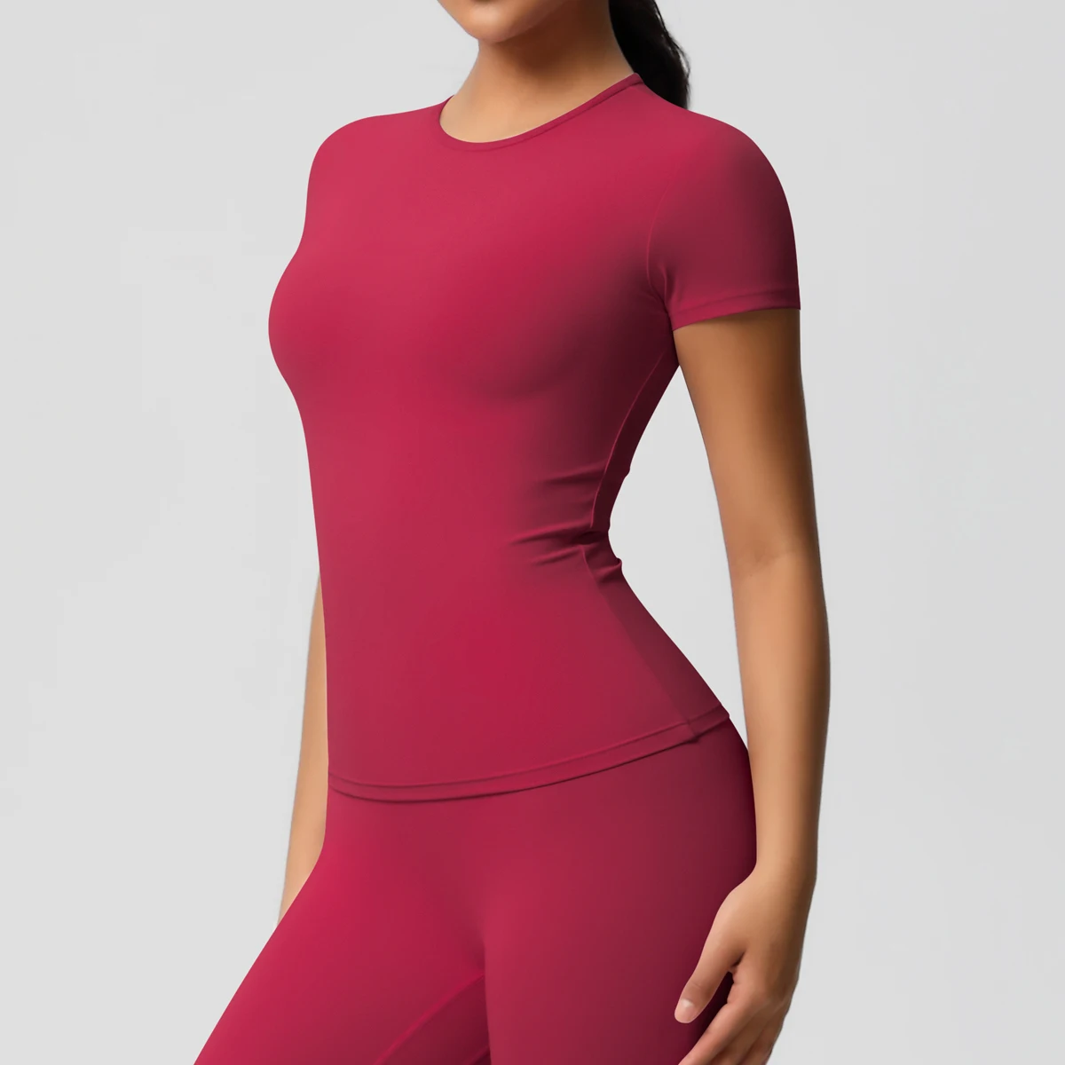 High Elastic Dry Fit Sports Top - Womens Breathable Gym T-Shirt