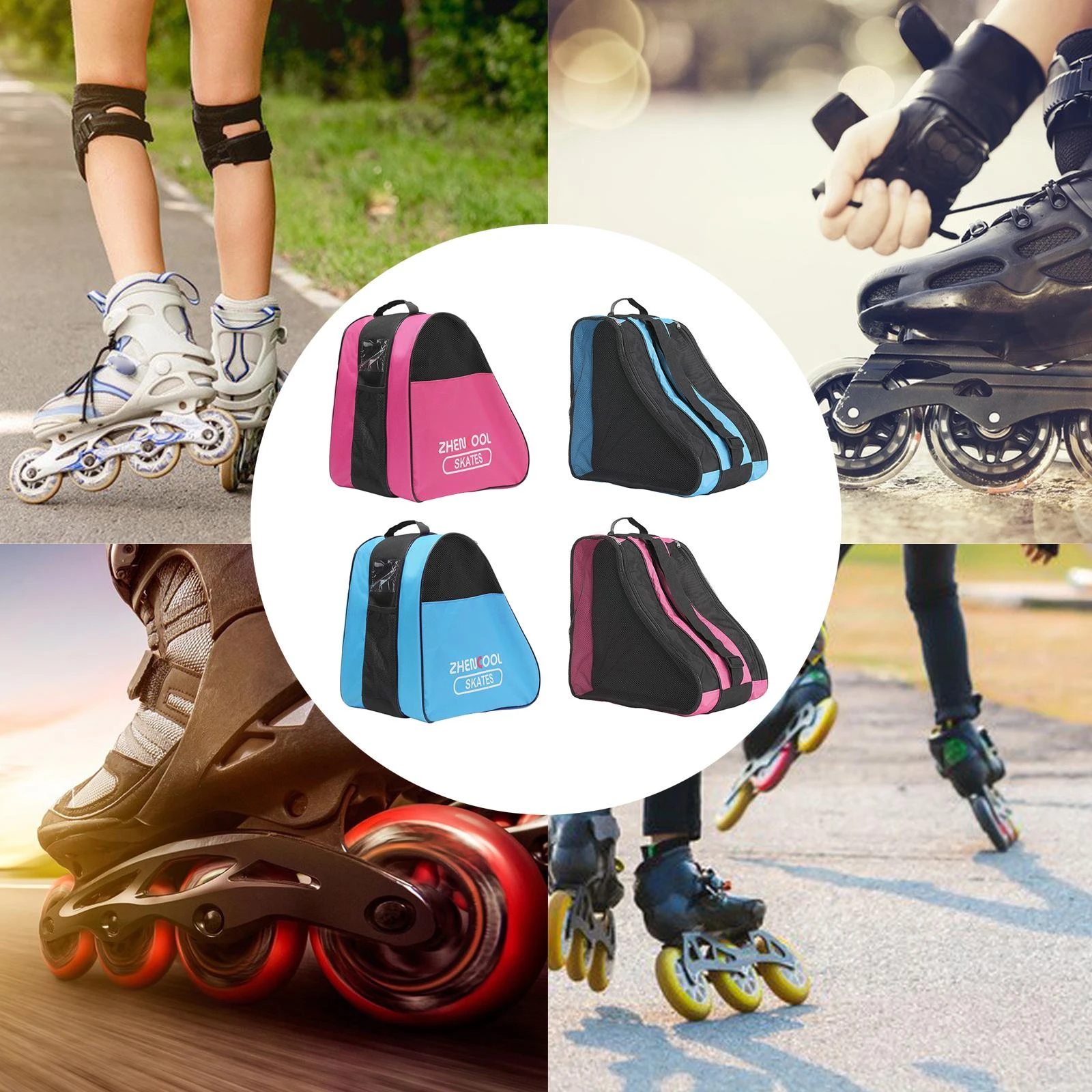 contrabando Mediante Irónico Bolsa de transporte de patines de ruedas transpirables para niños, mochila  de patinaje en línea de hielo, bolso de zapatos, bolso de hombro de  patinaje deportivo| | - AliExpress