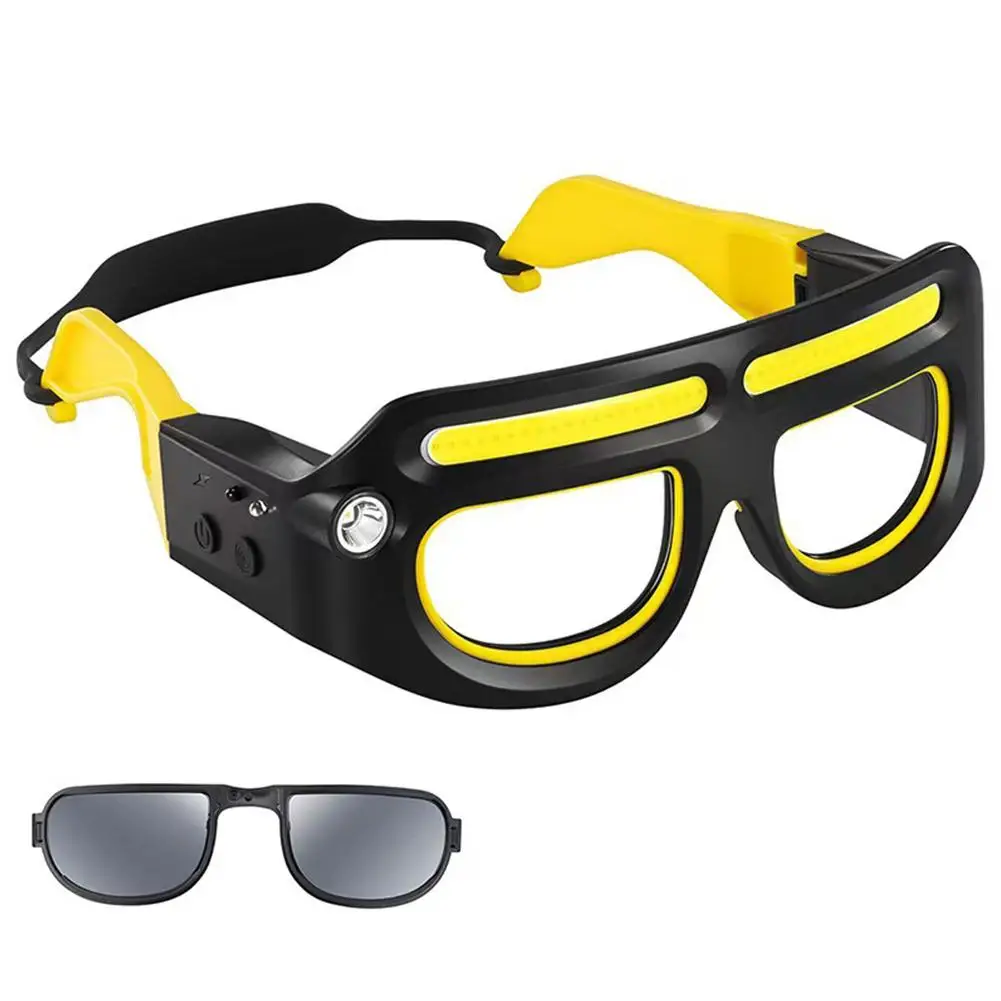 Rechargeable LED Safety Glasses: Detachable Sunglasses, Premium Headlamp - Alletron Rechargeable LED Safety Glasses Headlights