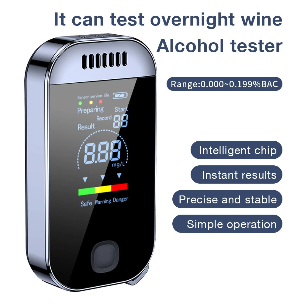 Portable Electronic Breath Alcohol Tester Professional Breathalyzer