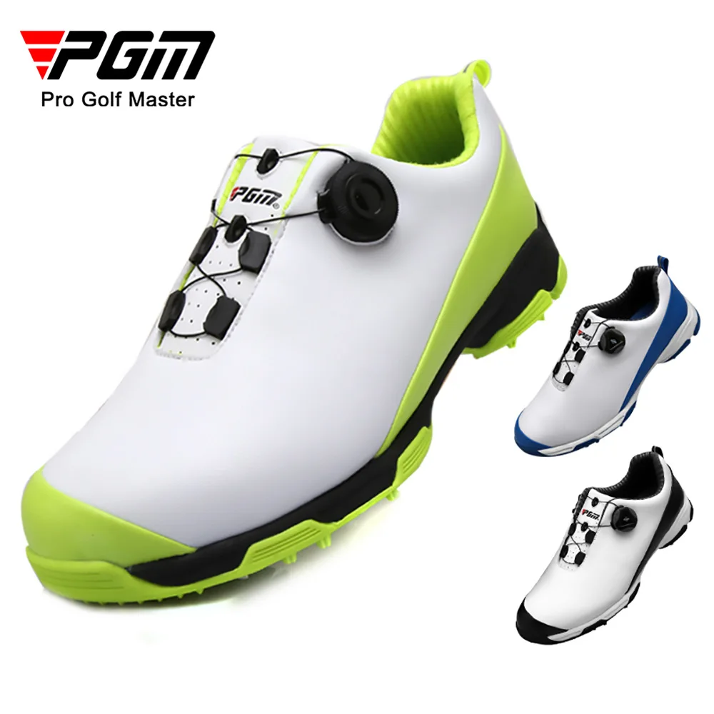 

PGM Men Golf Shoes 3D Breathable Groove Anti-Skid Spike Waterproof Quick Lacing Casual Sneakers Sports Training Shoe XZ090