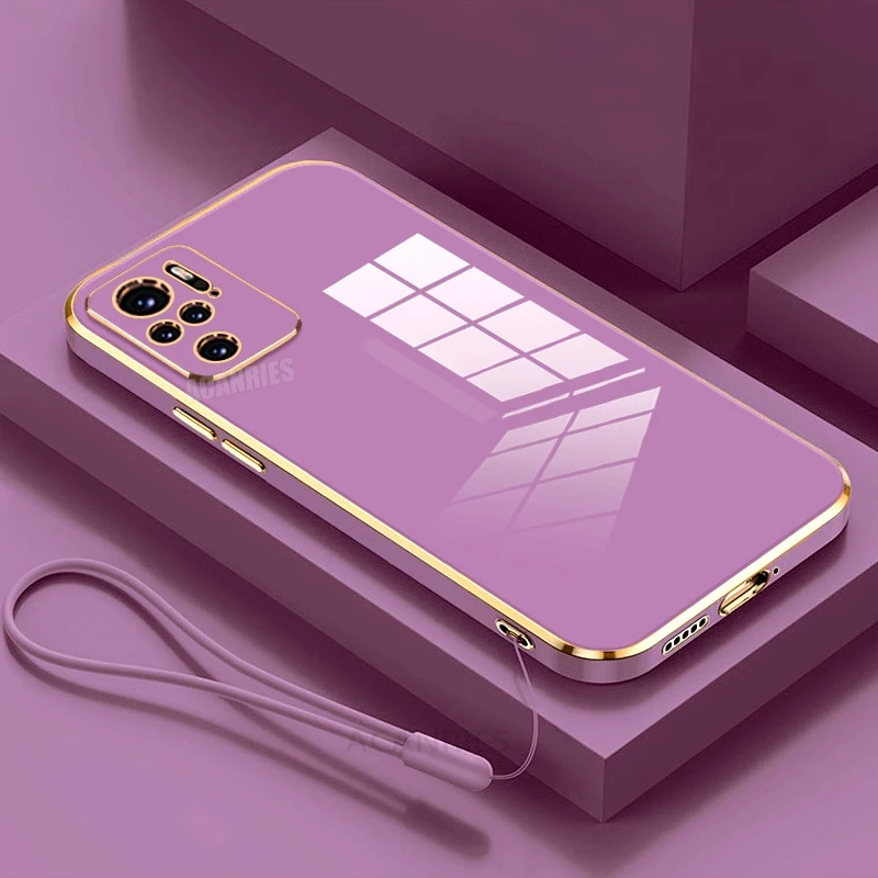 Luxury Plating Lanyard Silicone Phone Case - Elegant Back Cover