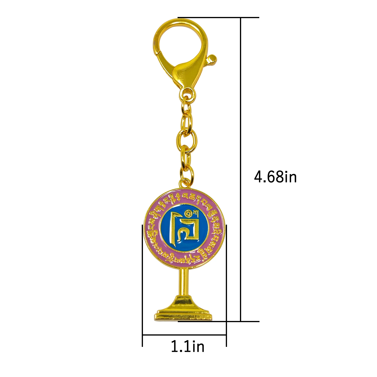 Feng Shui Anti-Burglary Mirror Amulet Keychain Luck Protect Key chain 2
