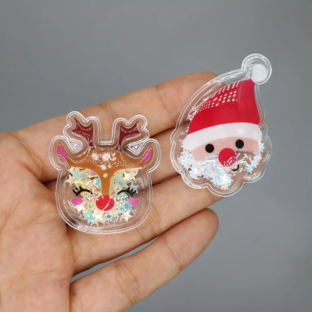 20 stücke PVC Quicksand fünfzackigen Stern Pailletten Weihnachten Schneeflocke Santa Handschuhe Elch Party Dekoration Handgemachte DIY Zubehör – Detail 9
