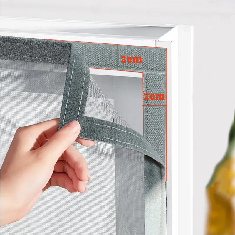 Zipper Mosquito Screen Window Household Invisible Mosquito Net Insect Proof Self Installing Without Punching Holes Gray
