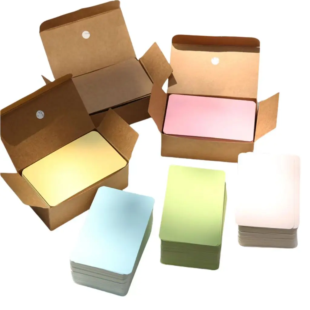 100 Pcs Blank Kraft Word Cards Craft Paper Diy Business Noted Mini Card ...