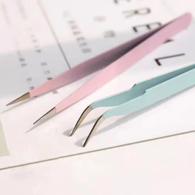 Nail Art Eyelashes Tweezers Macaron Tweezer Scrapbook Sticker Tape Picking DIY Junk Journal Album Stainless Clip DIY Tool