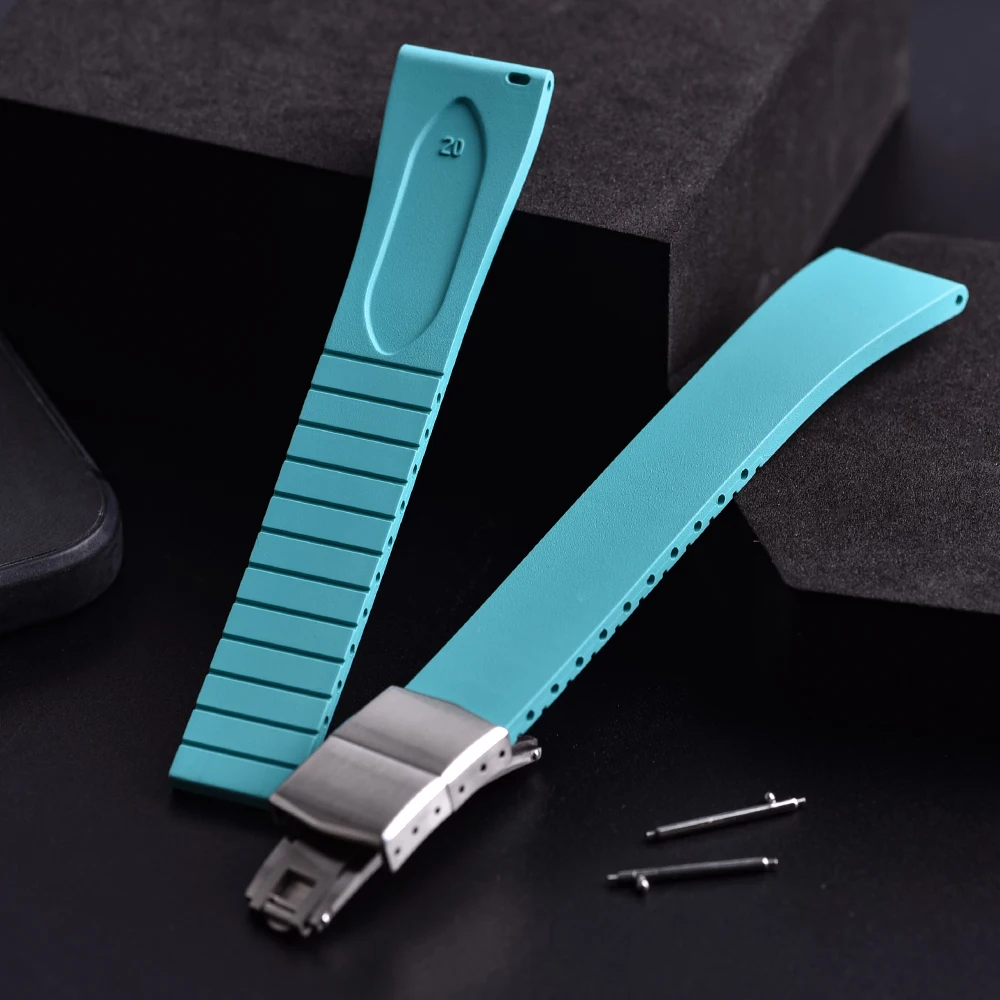 Wholesale Customized Rubber 14 mm Watch Band ZC-14RUH-YELLOW_K0014524