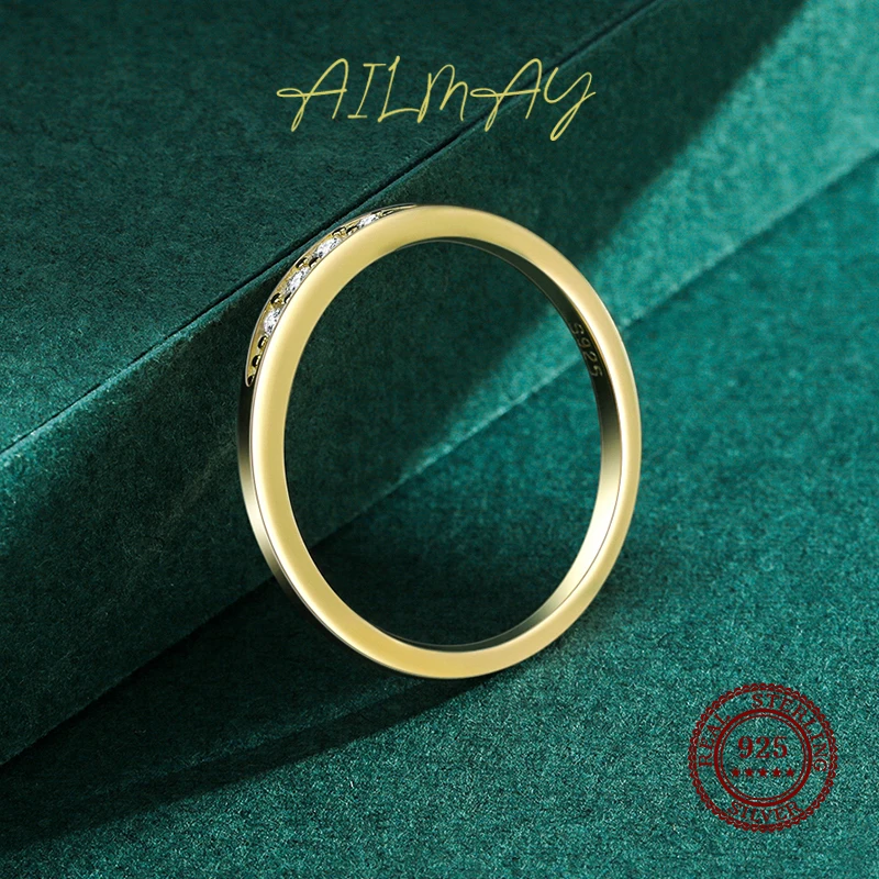 925 Sterling Silver Classic Simple AAAAA Level Dazzling Zirconia Finger Rings For Women Wedding Statement Jewelry