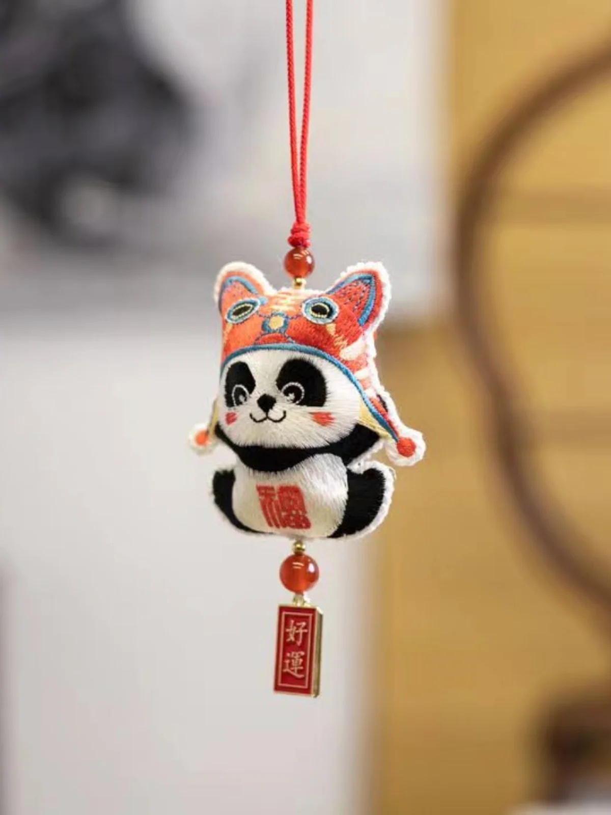Handmade Chinese embroidery traditional Chinese sachet with tassels panda accessory