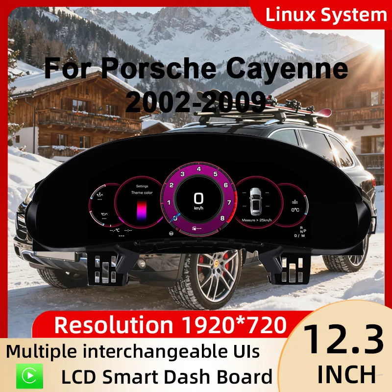 Digital Instrument Cluster For Porsche Cayenne 2002-2009 Speedometer,Dashboard,Gauge,Cockpit Virtual Instrument,12.3’ HD screen