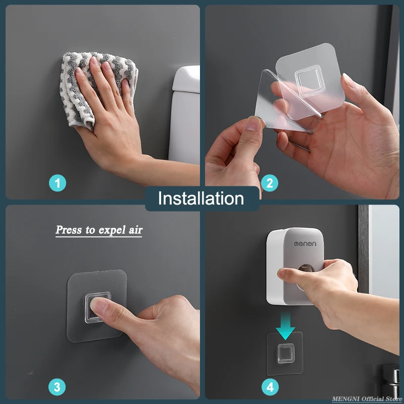 Bathroom Accessories Set Automatic Toothpaste Dispenser Dust-proof Toothbrush Holder Wall Mount Stand Toothpaste Squeezer