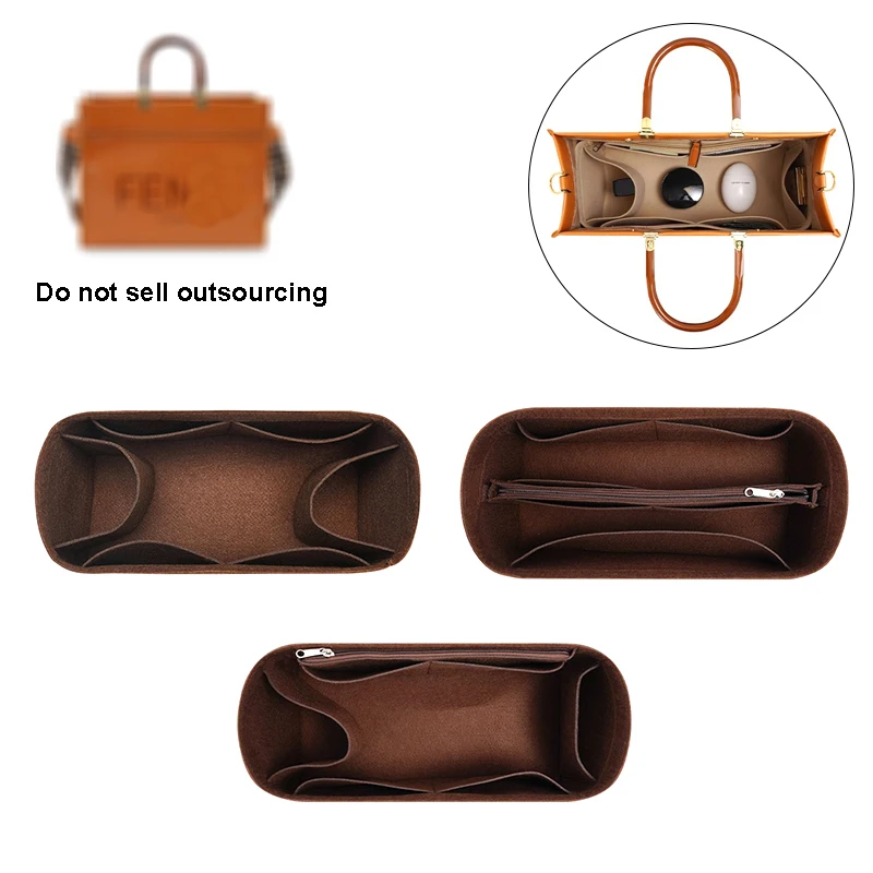 지갑 핸드백 정리함 내부 보관 내부 셰이퍼 메이크업 펠트 삽입 가방, 펜디 선샤인 토트용 정리함 핏 럭셔리 핸드백