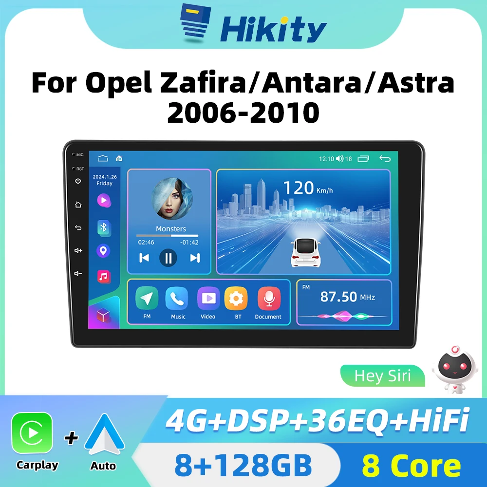Hikity 2 Din Autoradio Android Per Opel Zafira Antara Astra 2006-2010 Auto Stereo Radio Carplay Auto Navigazione Android Gps