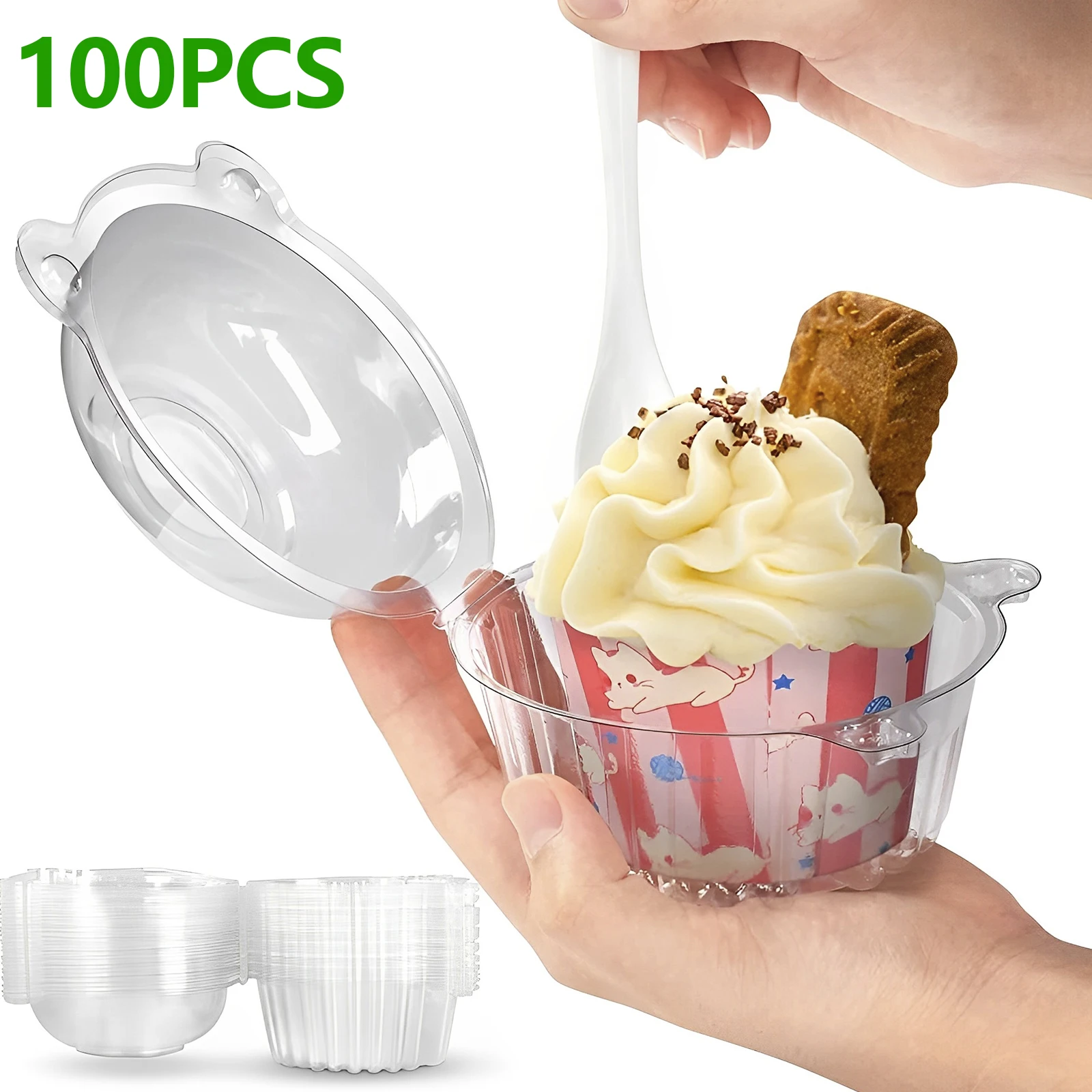 50/100Pcs Clear Cake Dessert Slice Boxes with Lids, Stackable Square Cupcake Containers... - SKU CCDB1521 - UGI Packaging
