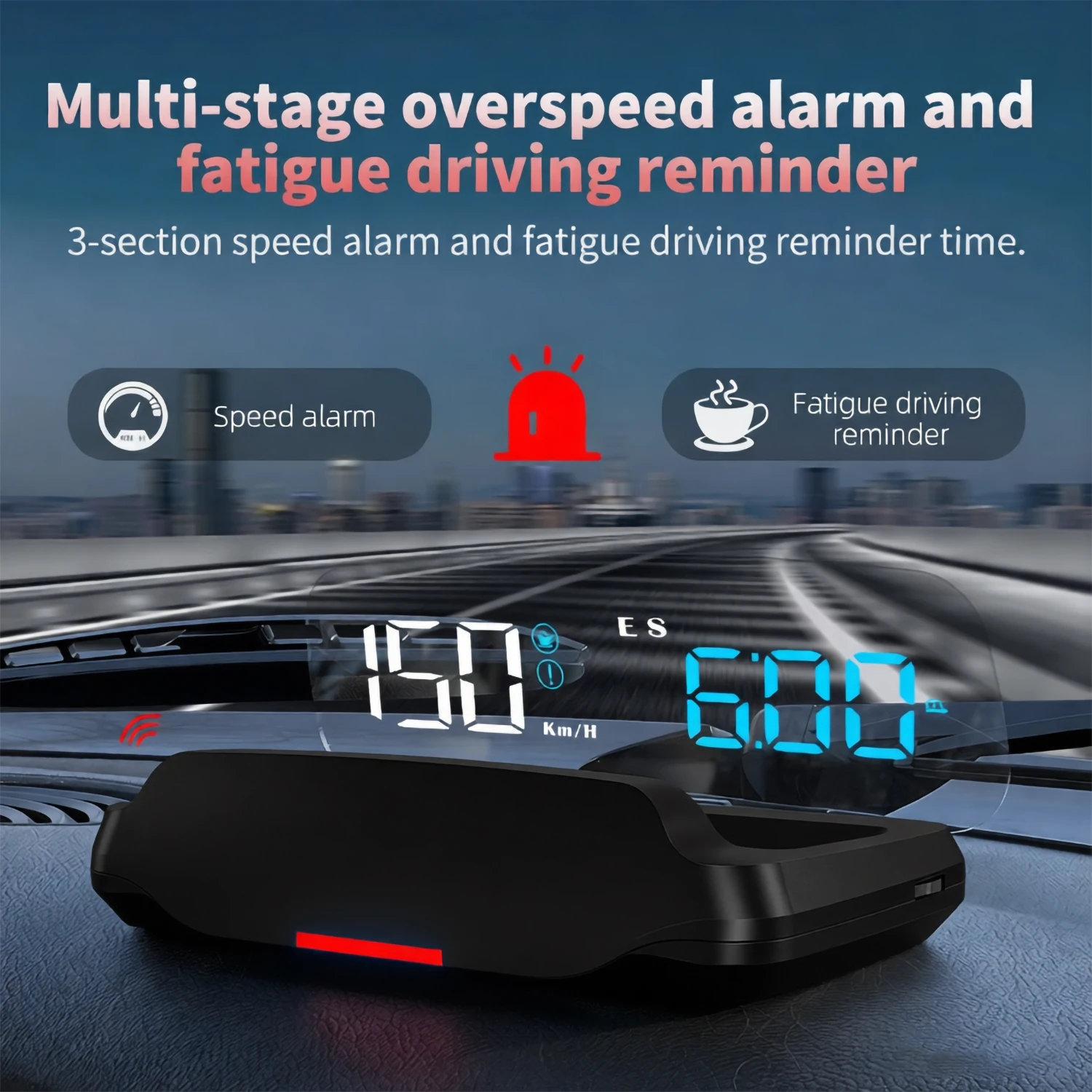 C7 자동차 GPS 헤드업 디스플레이 자동차 전자기기 HUD 프로젝터 디스플레이 디지털 자동차 속도계 액세서리 나침반 KMH/MPH