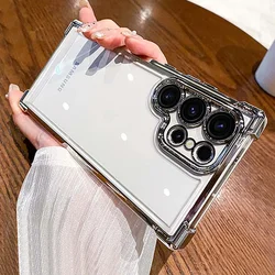 Premium Shockproof Clear Hybrid Bumper Case - Crystal Clear Hard Acrylic Protection for Samsung S22 Plus (Silver)