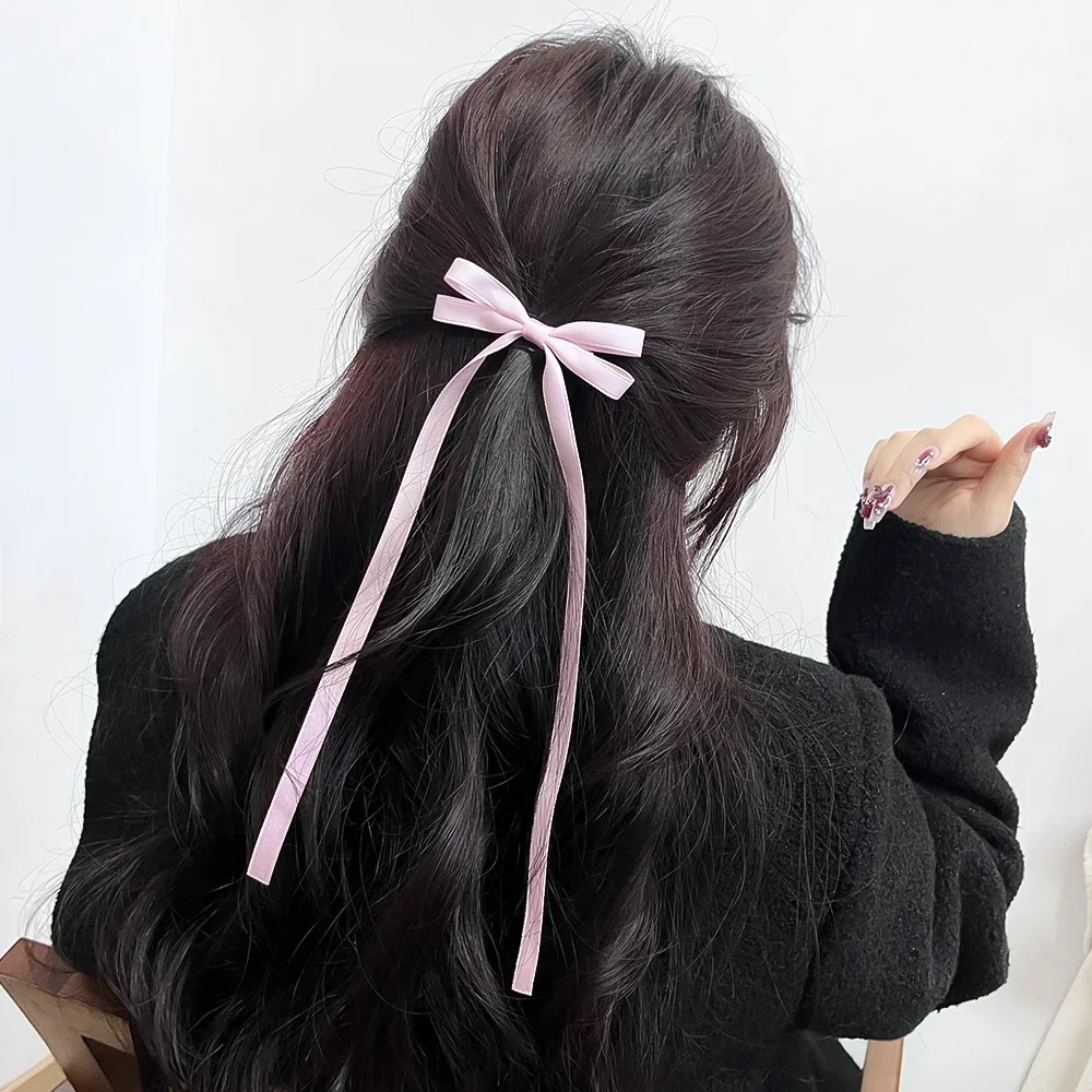 2pcs Ribbon Bow Headband Long Tassel Hair Clip Hair accessories for Women Girls Christmas Party kids