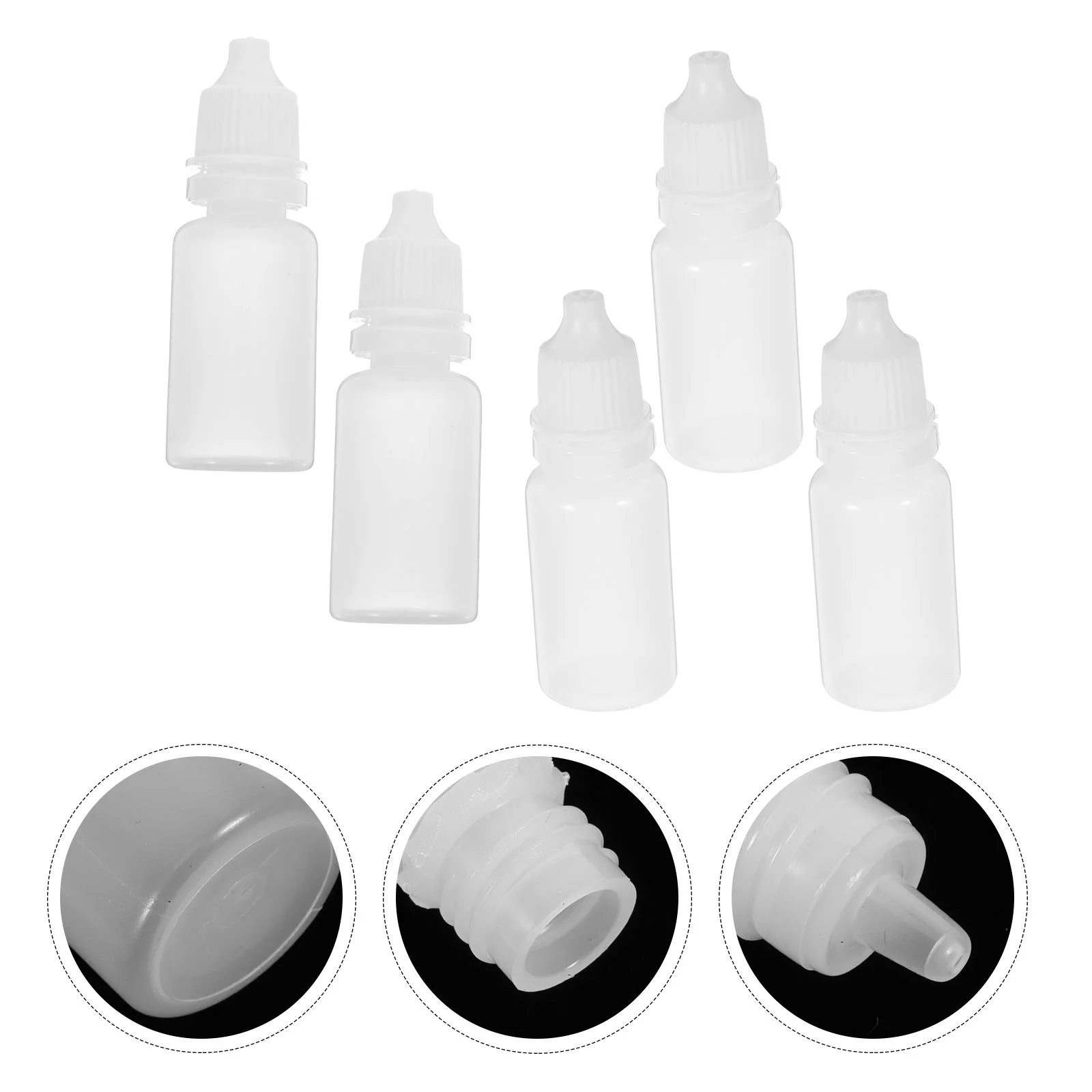 

5Pcs Reagent Bucket 10ml Empty Plastic Squeezable Dropper Bottles Eye Liquid Dropper Dropping Bottles