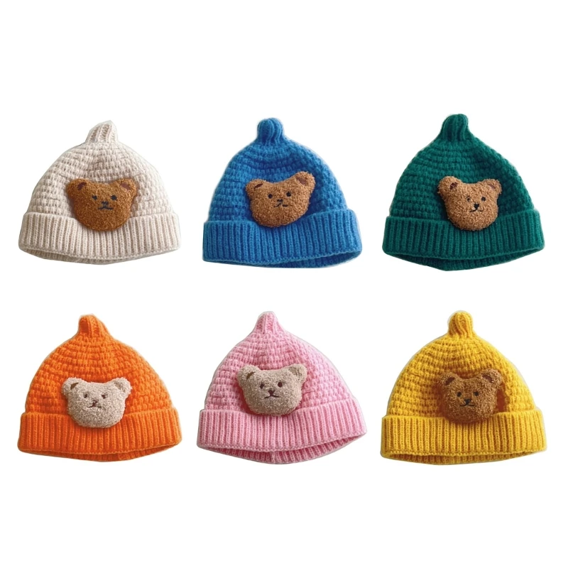 

Cute Bear Beanie Hat for Toddler Unisex Boys Girls Warm Cap Adorable Winter Headwear Soft Bonnet Shower Gift for Babies