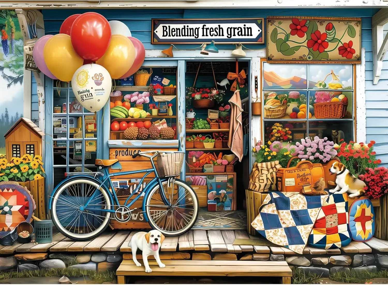 Adult Dog Fruit Shop Landscape Puzzles 1000/500/300/120 Piece Jigsaw Puzzle for Adult Challenging Educational Perfect Game Night