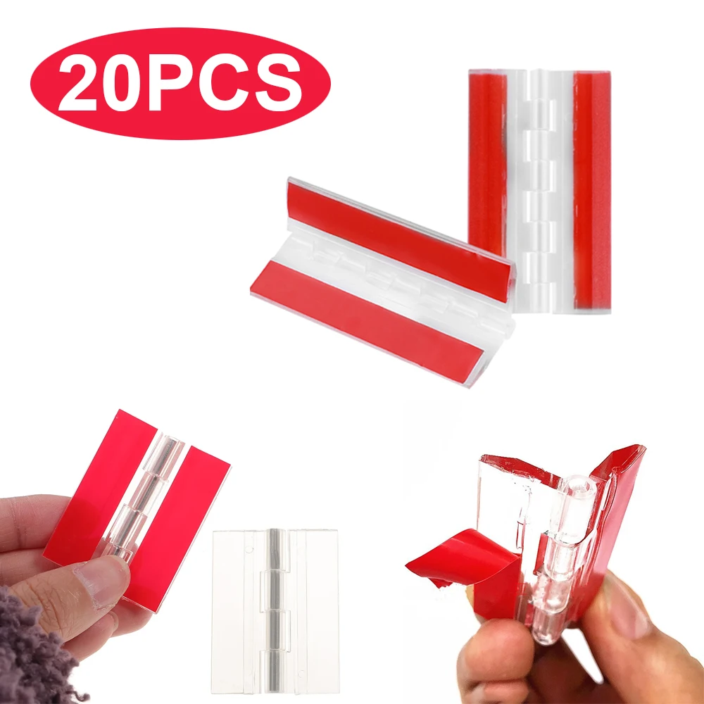 10/20Pcs Folding Hinges Acrylic Transparent Hinges Self adhesive Hinge Plastic Boxes Clear Adhesive Foldable Hinge Plastic Hinges