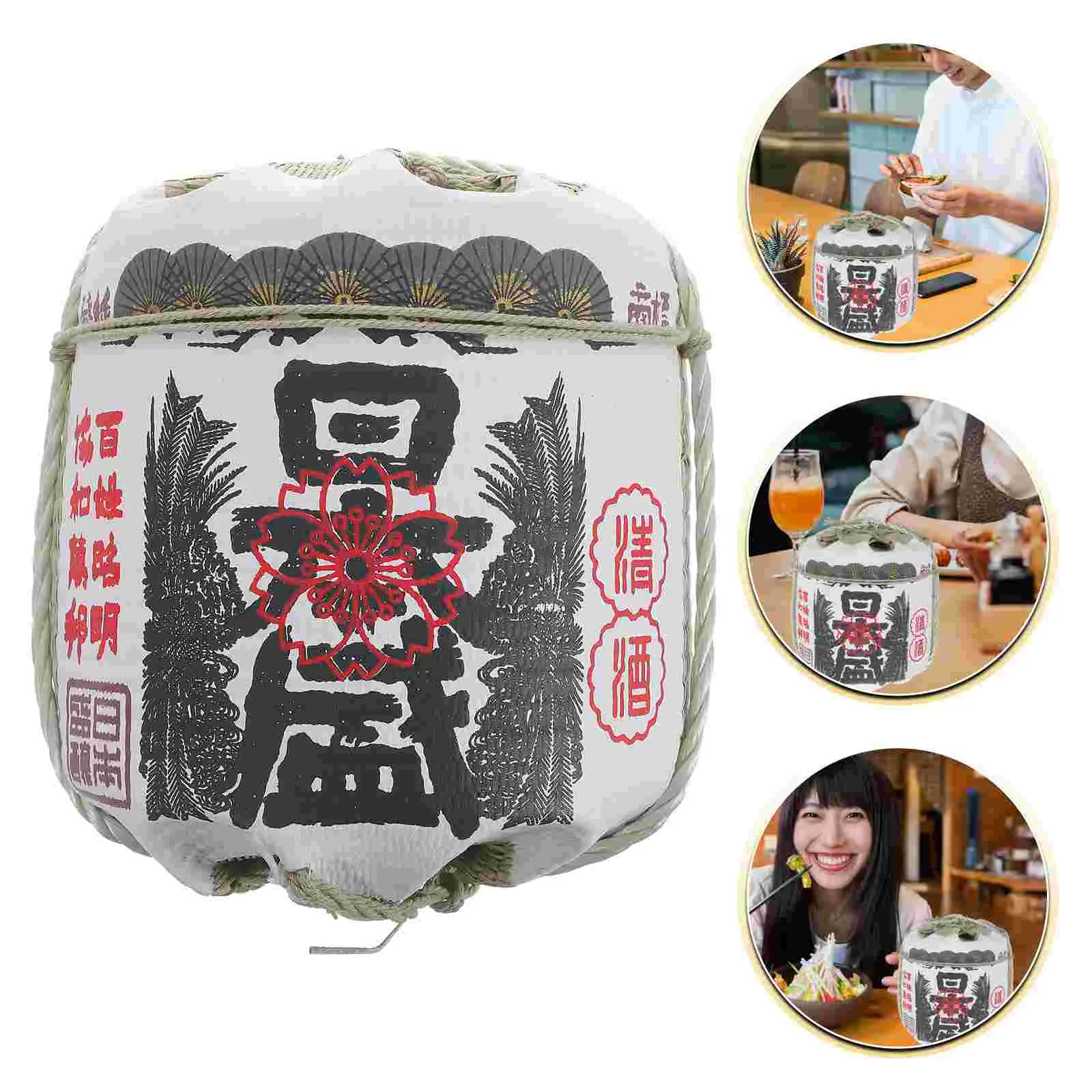 

Outdoor Decorations Sake Barrel Mini Biraki Barrels Barrel Model Figurines Foam Whiskey Barrel Decanter Outdoor