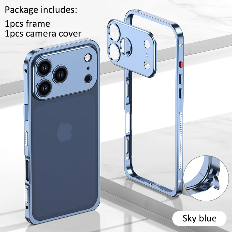 Premium Aluminium Alloy Metal Frame Bumper with Camera Protector Cap Cover