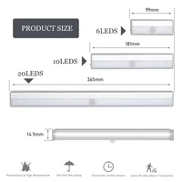 LED ภายใต้ตู้ Light LED PIR Motion Sensor โคมไฟ 6/10/20LEDS สําหรับตู้เสื้อผ้าตู้เสื้อผ้าตู้เสื้อผ้าห้องครัว night light 6