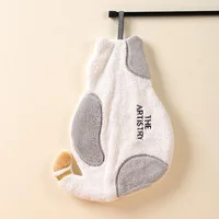 Pendable Handkerchief Cat Coral Velvet Children's Cute Cartoon Towel Thickened Absorbent Kitchen Hand Towel Toilet Quick Dry Rag 5