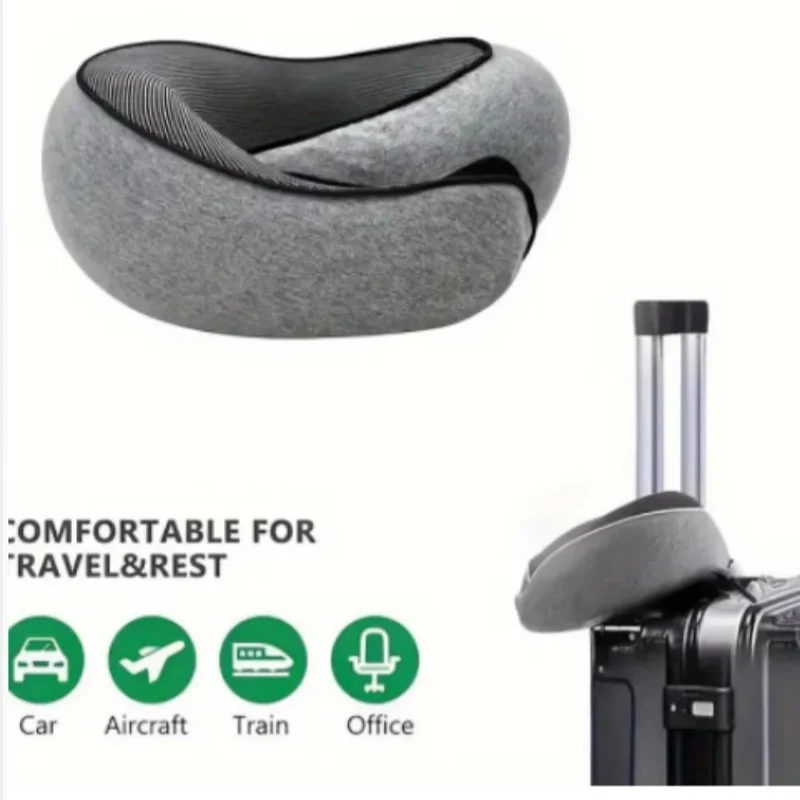 Memory Foam Snail-Style Travel Neck Pillow - Portable, Adjustable Comfort Pillow