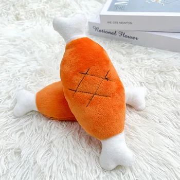 Puppy Dog Plush Squeaky Toy for Small Medium Dogs Cute Bone Carrot Toy for Aggressive Chewers Pet Cat Products Puppy Accessories