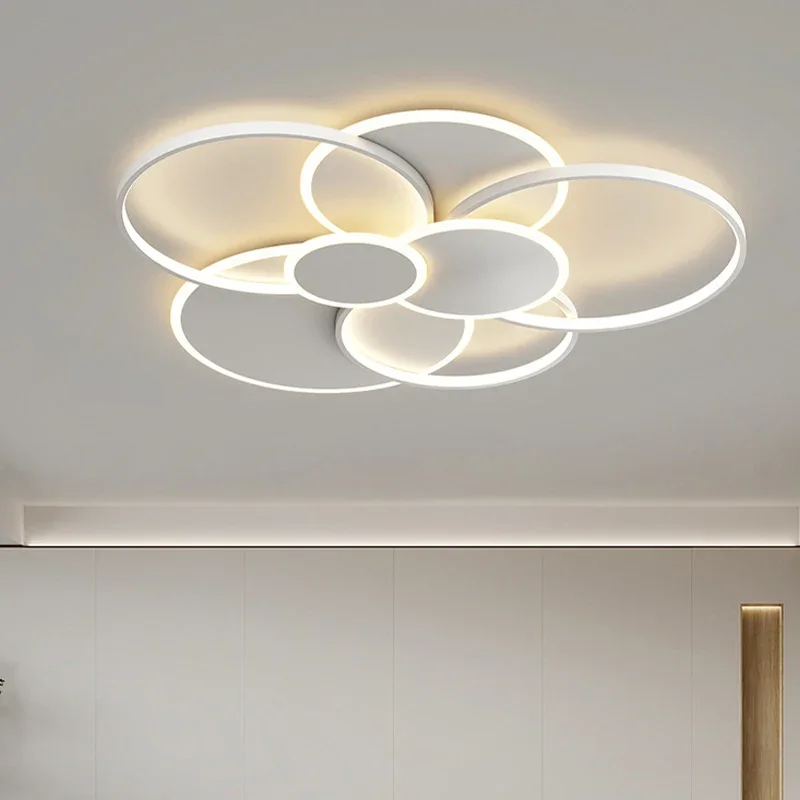 로비 미니멀리즘 현대 원 Led 밝기 조절 샹들리에 침실 북유럽 거실 Led 천장 샹들리에 조명, Led 램프