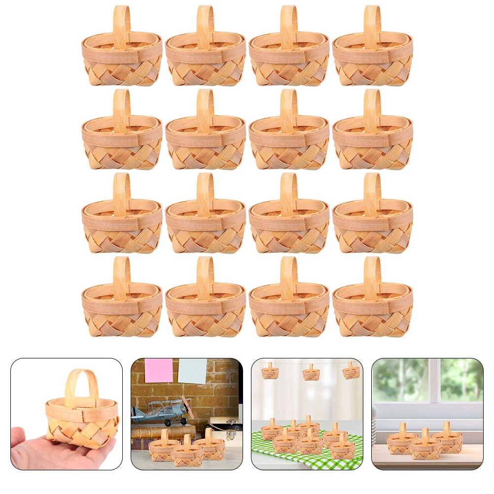 

16Pcs Mini Woven Baskets with Handle Candy Gift Box Party Favor Container