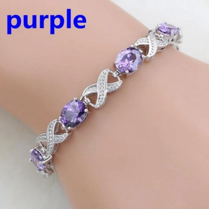 Elegant Green Oval Crystal Crosslink Bracelet Luxury Fashion Accessories Women's Tennis Bracelet Wedding Party Evening Jewelry crystal bracelet