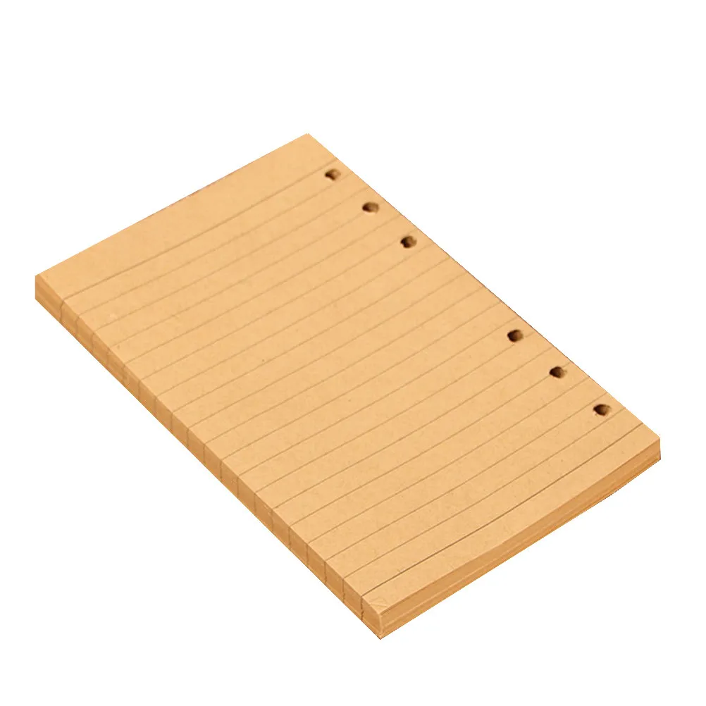 160Pcs 노트북 내부 코어 루스 리프 용지 A6 노트 필기용 다채로운 그리드 패턴 리필 용지 저널 교체 용지