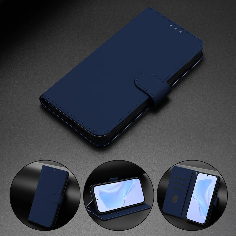 Leather Flip Wallet Phone Cover with Magnetic Closure